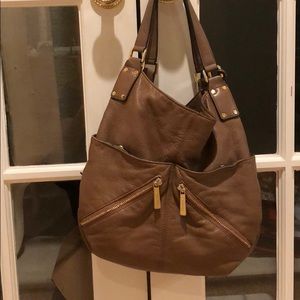 Michael Kors brown leather shoulder bag